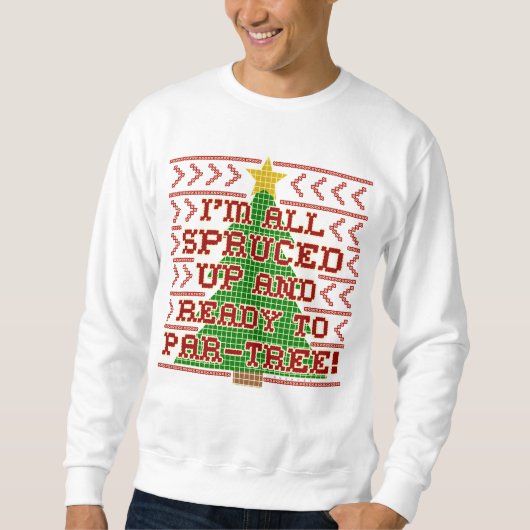 Sweatshirt Douille de Noël moche Stitch Spruced Up Pun (Devant)