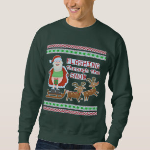 Sweatshirt Douleur de Noël moche   Drôle Père Noël clignotant