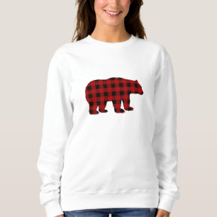 Sweatshirt d'ours à plat rouge et noir