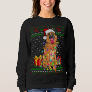 Sweatshirt Doux moche lumières de Noël berger allemand chien