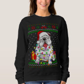 Sweatshirt Doux moche lumières de Noël Français Chien à Chien (Devant)