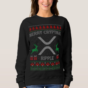 Sweatshirt Doux moche Ripple Xrp Coin Joyeux Cryptmas Christ