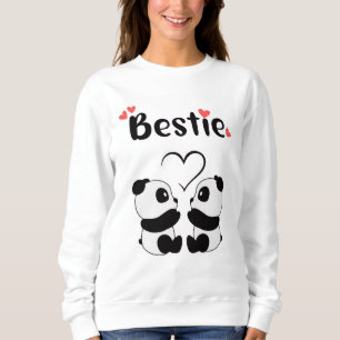 Sweatshirt Doux Pyjama Graphique Pandas Meilleures Amies