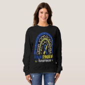 Sweatshirt Down Syndrome Awareness Rainbow Blue Yellow Ribbon (Devant entier)