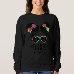 Sweatshirt Doxie Mama Double Bun Cheveux Dachshund Chien Mama