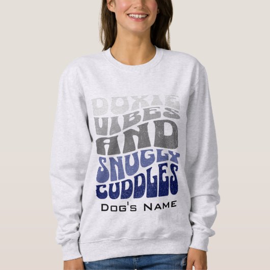 Sweatshirt Doxie Vibes Cute Blue Grey Dachshund Lover Retro (Devant)