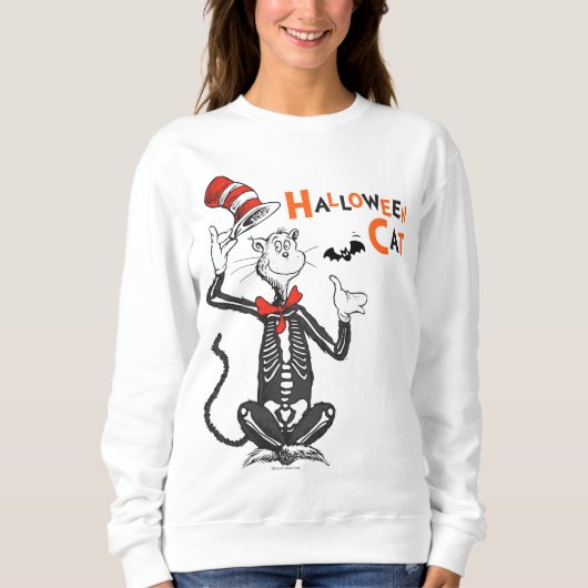 Sweatshirt Dr Seuss | Chat d'Halloween en Casquette (Devant)