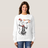 Sweatshirt Dr Seuss | Chat d'Halloween en Casquette (Devant entier)