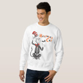 Sweatshirt Dr Seuss | Chat d'Halloween en Casquette (Devant entier)
