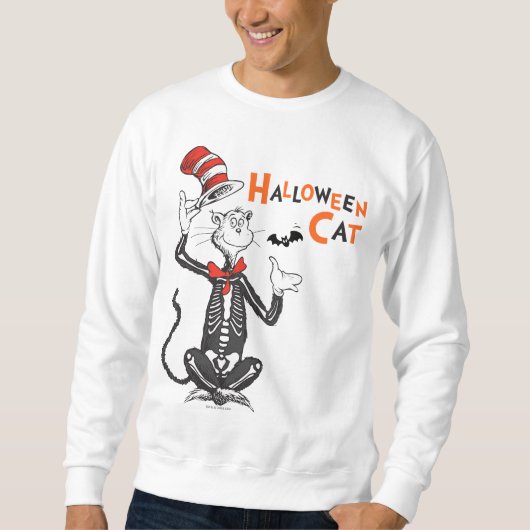 Sweatshirt Dr Seuss | Chat d'Halloween en Casquette (Devant)