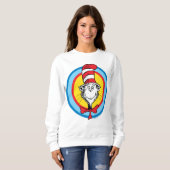 Sweatshirt Dr. Seuss | Graphisme de tête de chat dans le chap (Devant entier)