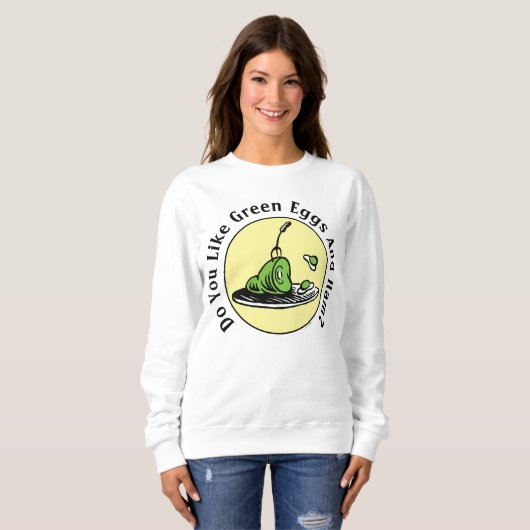 Sweatshirt Dr Seuss | Oeufs verts et icône de jambon (Devant entier)