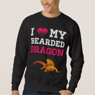 Sweatshirt Dragon à coeur J'aime Mon Dragon à coeur Hommes Fe