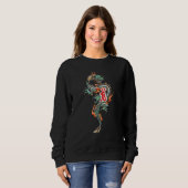 Sweatshirt Dragon asiatique de feu (Devant entier)
