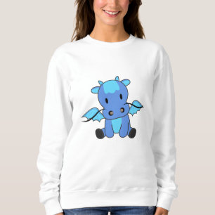 Sweatshirt Dragon Blue Fairy Tale Imaginaire mignon