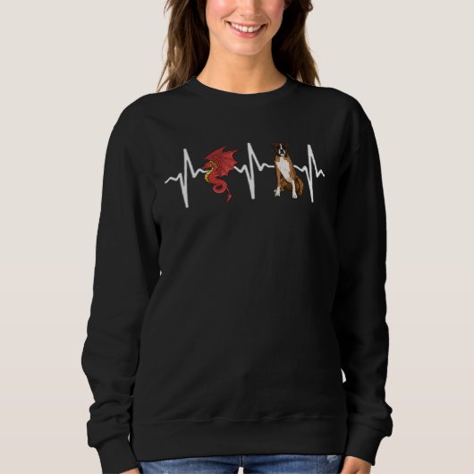 Sweatshirt Dragon Boxer Heartbeat Chien (Devant)