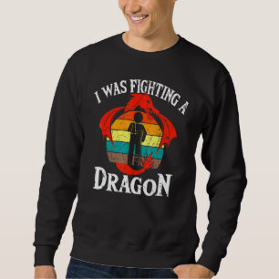 Sweatshirt Dragon Retro Brossé Bras Jambe Crutch Récupération