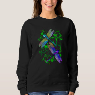 Sweatshirt Dragonflies Colorées D'Été Dans Le Jardin