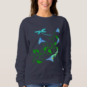 Sweatshirt Dragonflies et fleurs Art Abstrait à porter