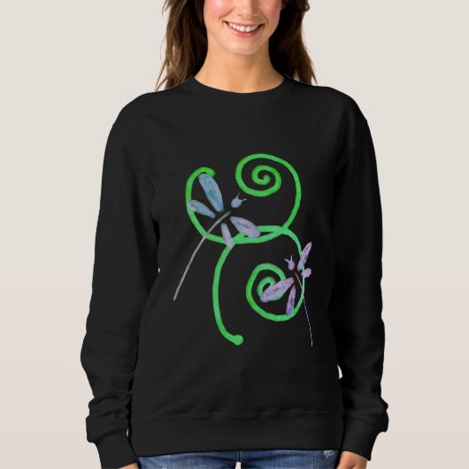 Sweatshirt Dragonflies funky Art Abstrait à porter (Devant)