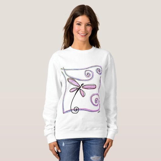 Sweatshirt Dragonfly Abstrait Wearable Art (Devant entier)