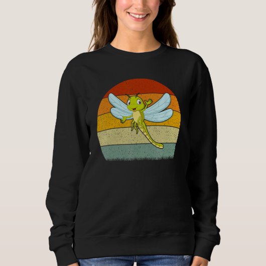 Sweatshirt Dragonfly Retro Style Vintage (Devant)
