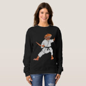 Sweatshirt Dragons à poils faisant du karaté Samurai Ninja Li (Devant entier)