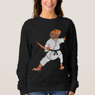 Sweatshirt Dragons à poils faisant du karaté Samurai Ninja Li