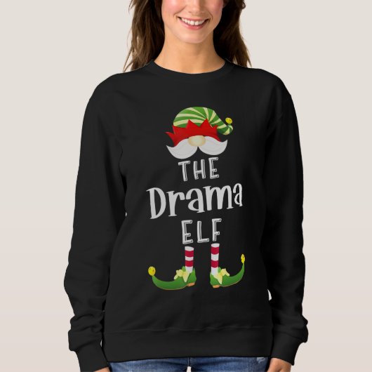 Sweatshirt Drama Elf Group Noël Pajama Party (Devant)