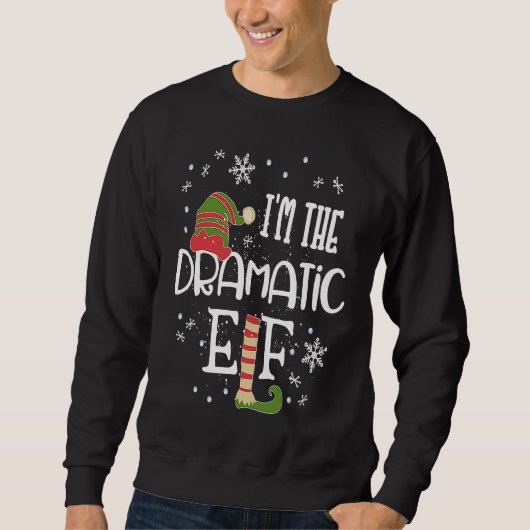 Sweatshirt Dramatic Elf Matching Family Group Christmas Outfi (Devant)