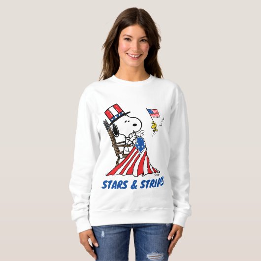 Sweatshirt Drapeau 4 juillet à coudre Snoopy (Devant entier)