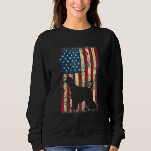 Sweatshirt Drapeau afghan Hound Dog américain 4 juillet anima