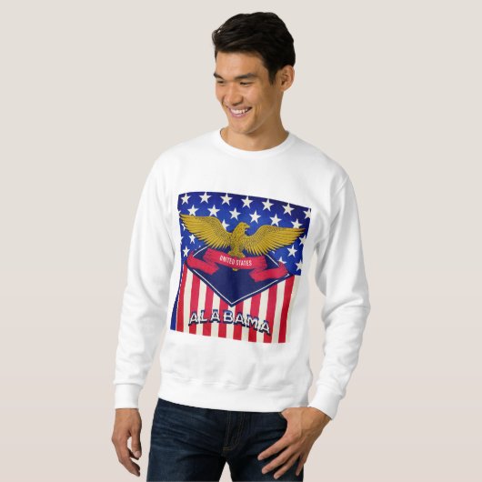 Sweatshirt Drapeau Alabama USA (Devant entier)
