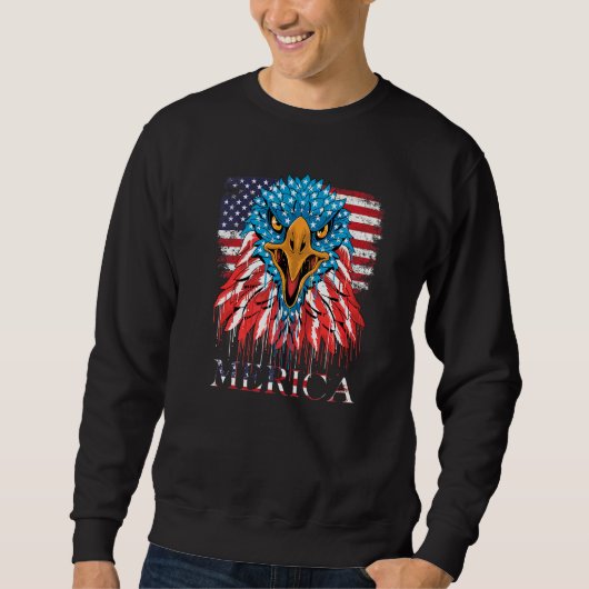 Sweatshirt Drapeau américain 4 juillet Aigle Merica (Devant)
