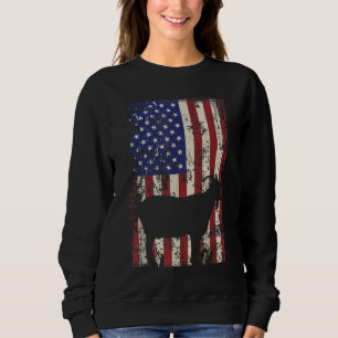 Sweatshirt Drapeau américain 4 juillet chèvre patriotique