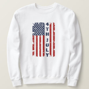 Sweatshirt Drapeau américain 4 juillet et déchiré