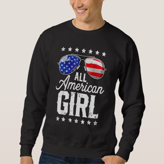 Sweatshirt Drapeau américain 4 juillet États-Unis (Devant)