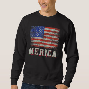 Sweatshirt Drapeau américain 4 juillet États-Unis Vintage Ret