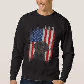 Sweatshirt Drapeau américain 4 juillet Labrador Choco patriot (Devant)