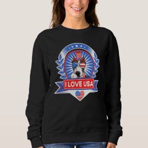 Sweatshirt Drapeau américain 4 juillet Tee Pitbull Dog