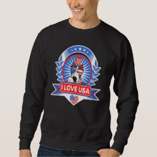 Sweatshirt Drapeau américain 4 juillet Tee Pitbull Dog