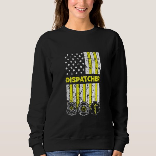Sweatshirt Drapeau Américain 911 Exploitant Dispatch Er Polic (Devant)