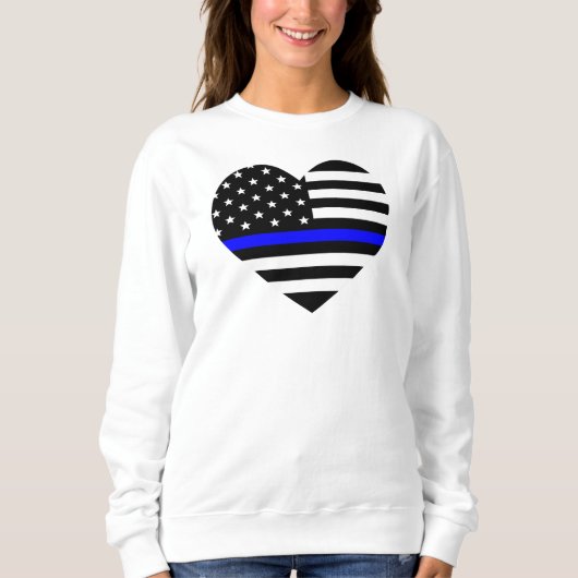 Sweatshirt Drapeau américain à ligne mince personnalisé (Devant)
