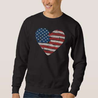 Sweatshirt Drapeau américain américain Cœur pour la fête de l