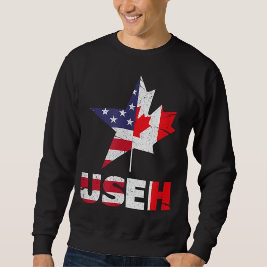 Sweatshirt Drapeau américain américain EH Funny Canada (Devant)
