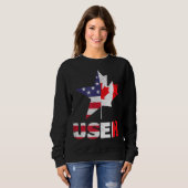 Sweatshirt Drapeau américain américain EH Funny Canada (Devant entier)