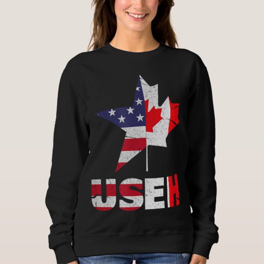 Sweatshirt Drapeau américain américain EH Funny Canada (Devant)