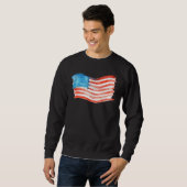 Sweatshirt Drapeau américain aquarelle (Devant entier)