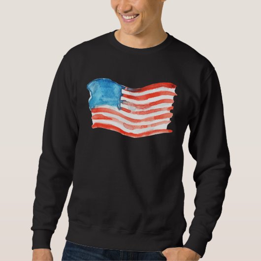 Sweatshirt Drapeau américain aquarelle (Devant)