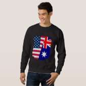 Sweatshirt Drapeau américain AUSTRALIE Amitié Pays Vint (Devant entier)